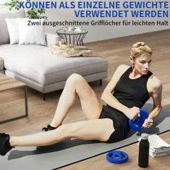 SPORTNOW Hantelscheiben blau Kunststoff B/H/L: ca. 20x4x20 cm
