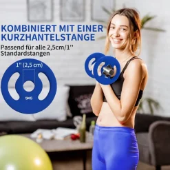 SPORTNOW Hantelscheiben blau Kunststoff B/H/L: ca. 20x4x20 cm