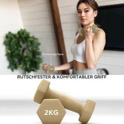 SPORTNOW Hantelset kaffee Kunstleder B/H/L: ca. 30x8x41 cm