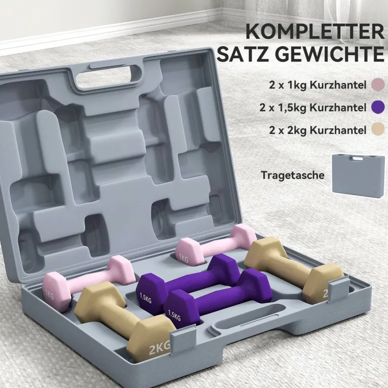 SPORTNOW Hantelset kaffee Kunstleder B/H/L: ca. 30x8x41 cm