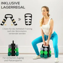 SPORTNOW Hantelset mehrfarbig Metall B/H/L: ca. 10x30x42 cm