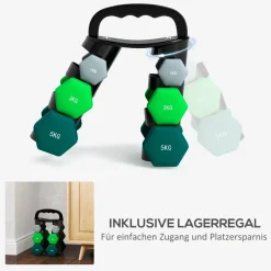 SPORTNOW Hantelset mehrfarbig Kunststoff B/H/L: ca. 10x30x42 cm