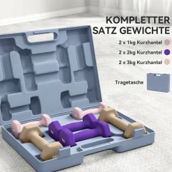 SPORTNOW Hantelset rosa Kunstleder B/H/L: ca. 30x8x41 cm