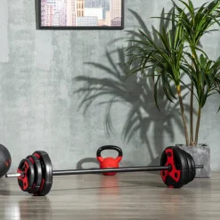 SPORTNOW Hantel-Set rot Kunststoff B/H/L: ca. 17x140x17 cm