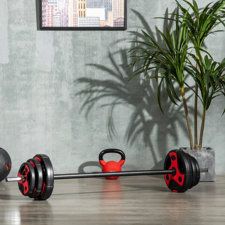 SPORTNOW Hantel-Set rot Kunststoff B/H/L: ca. 17x140x17 cm