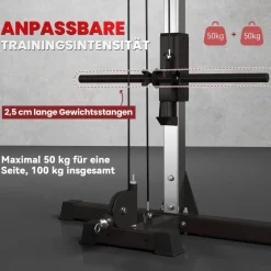 SPORTNOW Kabelzugstation schwarz Stahl B/H/L: ca. 85x207x245 cm