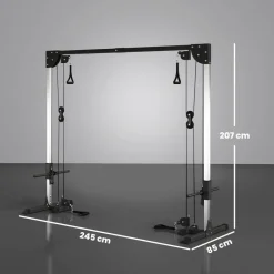 SPORTNOW Kabelzugstation schwarz Stahl B/H/L: ca. 85x207x245 cm