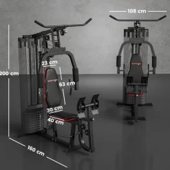 SPORTNOW Kraftstation schwarz Kunstleder B/H/L: ca. 108x200x160 cm