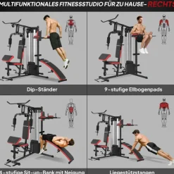 SPORTNOW Kraftstation schwarz Kunstleder B/H/L: ca. 175x200x225 cm