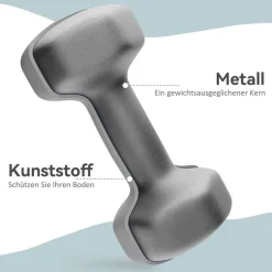 SPORTNOW Kurzhantel grau Kunststoff B/H/L: ca. 10x10x22 cm