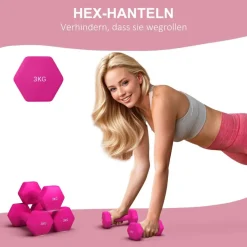 SPORTNOW Kurzhantel rosa Metall B/H/L: ca. 8x8x18 cm
