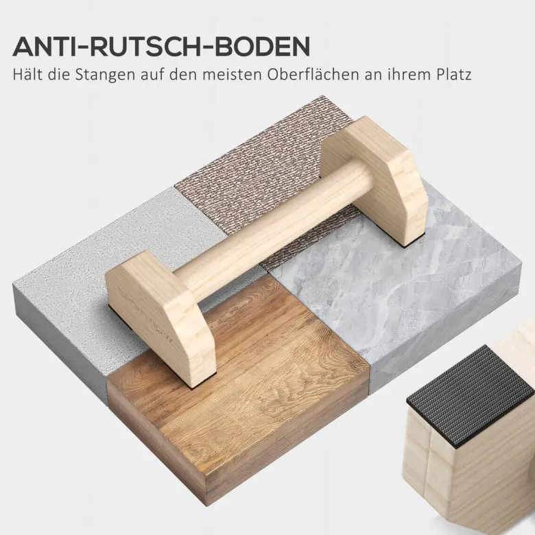 SPORTNOW Liegestützgriffe natur Buche B/H/L: ca. 13x10x30 cm