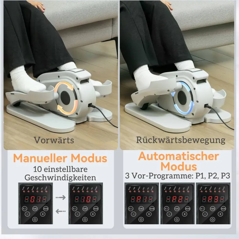 SPORTNOW Mini-Ellipsentrainer weiß Kunststoff B/H/L: ca. 42x27x45 cm