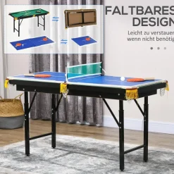 SPORTNOW Multispieltisch grün Stahl B/H/L: ca. 63x80x140 cm