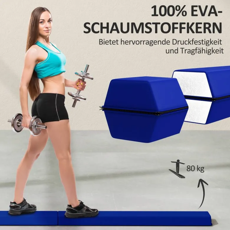 SPORTNOW Schwebebalken blau Polyester B/H/L: ca. 15x6,5x236 cm