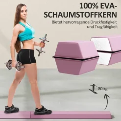 SPORTNOW Schwebebalken rosa Kunststoff B/H/L: ca. 15x6,5x236 cm