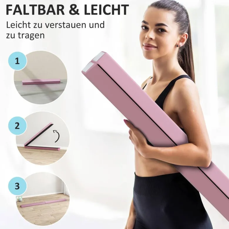 SPORTNOW Schwebebalken rosa Kunststoff B/H/L: ca. 15x6,5x236 cm