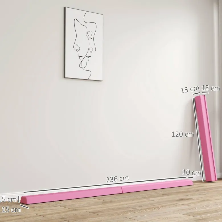 SPORTNOW Schwebebalken rot Kunststoff B/H/L: ca. 15x6,5x236 cm