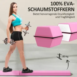 SPORTNOW Schwebebalken rot Kunststoff B/H/L: ca. 15x6,5x236 cm