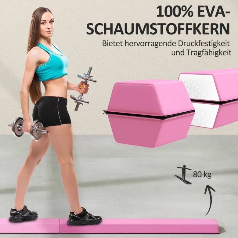 SPORTNOW Schwebebalken rot Kunststoff B/H/L: ca. 15x6,5x236 cm