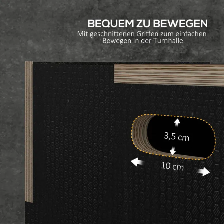 SPORTNOW Sprungbox schwarz Buche B/H/L: ca. 61x51x76 cm
