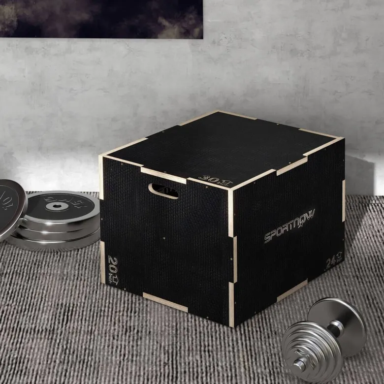 SPORTNOW Sprungbox schwarz Buche B/H/L: ca. 61x51x76 cm