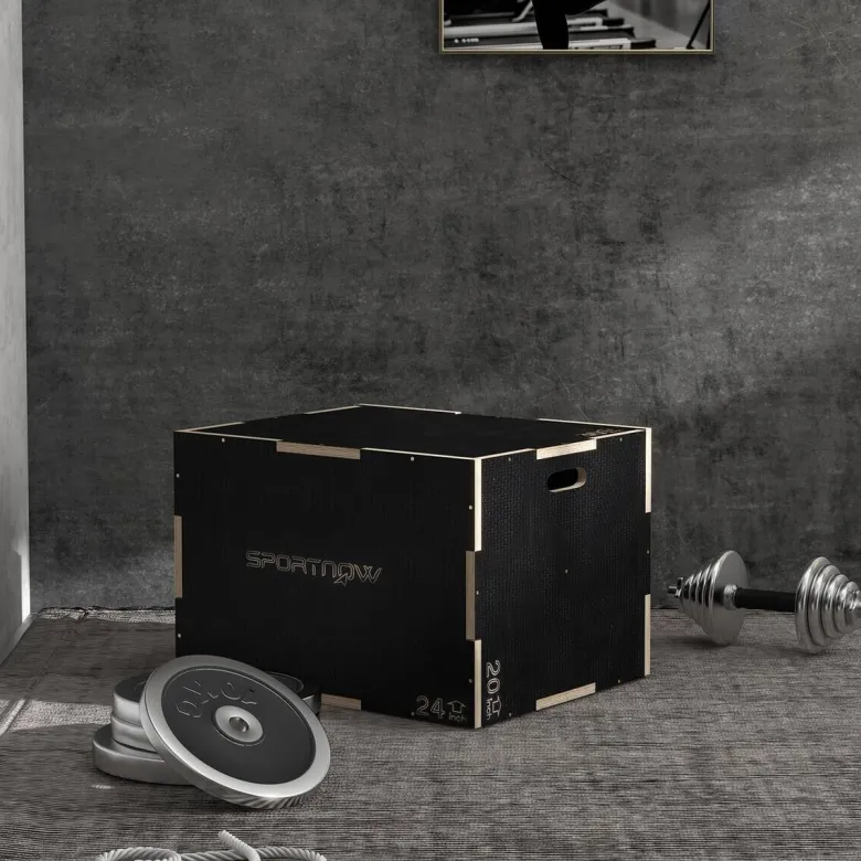 SPORTNOW Sprungbox schwarz Buche B/H/L: ca. 61x51x76 cm