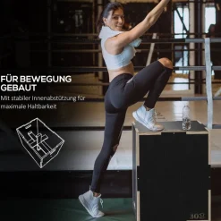 SPORTNOW Sprungbox schwarz Buche B/H/L: ca. 61x51x76 cm