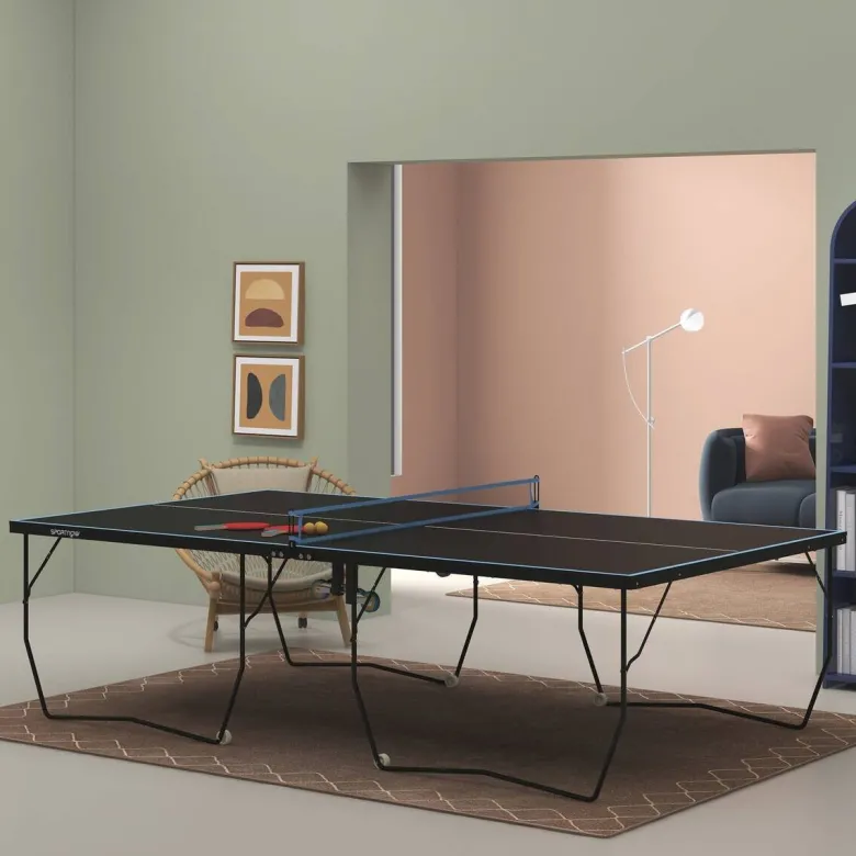 SPORTNOW Tischtennisplatte schwarz Stahl B/H/L: ca. 152,5x76x274 cm