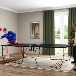 SPORTNOW Tischtennisplatte schwarz Stahl B/H/L: ca. 152,5x76x274 cm