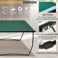 SPORTNOW Tischtennisplatte grün B/H/L: ca. 152,5x76x274 cm