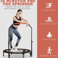 SPORTNOW Trampolin rot Nylon B/H/L: ca. 102x123x102 cm