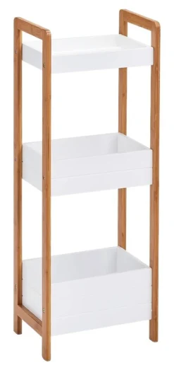 Standregal weiß Bambus B/H/T: ca. 28x74x20 cm