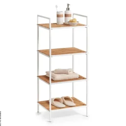 Standregal weiß Bambus B/H/T: ca. 39x95x33 cm