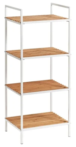 Standregal weiß Bambus B/H/T: ca. 39x95x33 cm