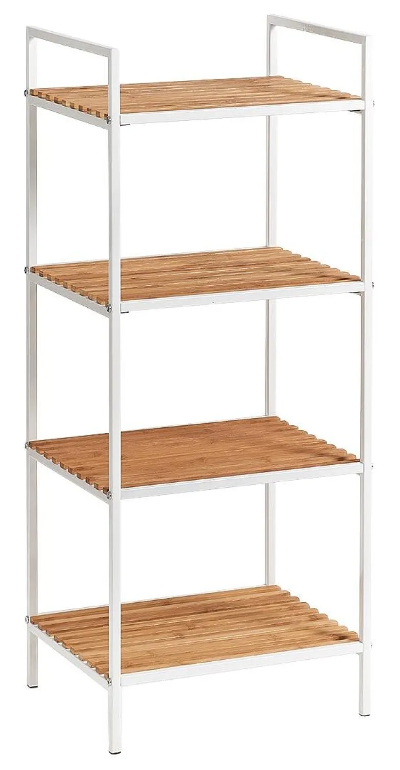 Standregal weiß Bambus B/H/T: ca. 39x95x33 cm