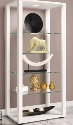 Standvitrine Glasol weiß Holzwerkstoff Glas B/H/T: ca. 52x118x35 cm