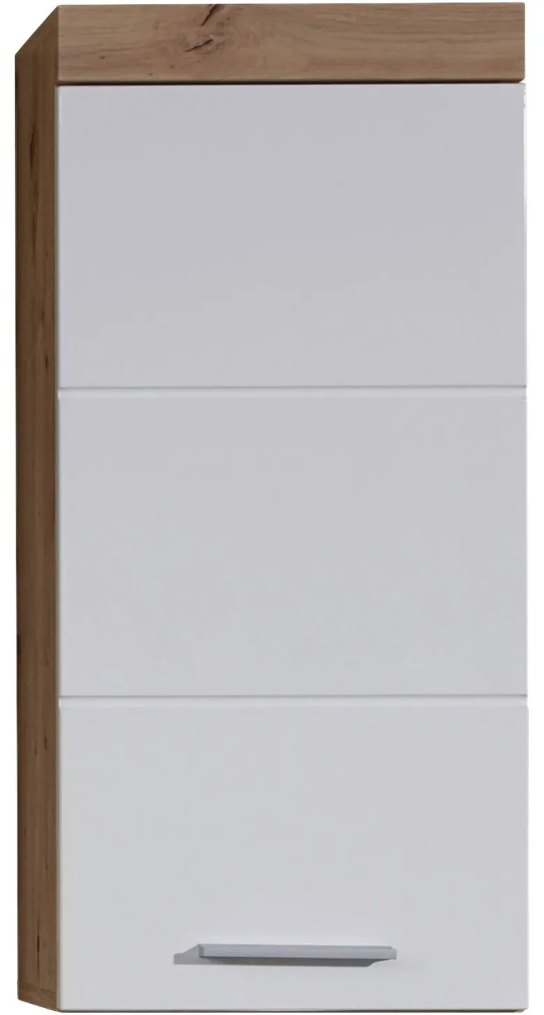 Stauraumelement Amanda weiß Hochglanz Asteiche Nachbildung B/H/T: ca. 37x77x23 cm