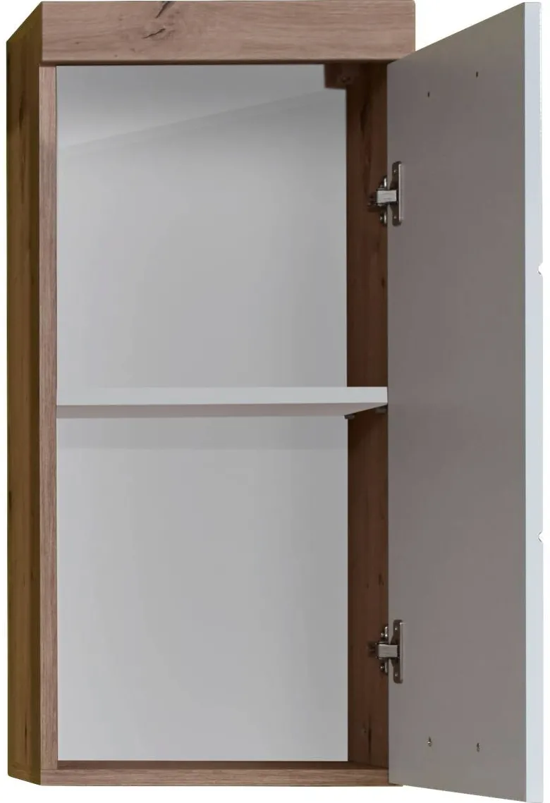 Stauraumelement Amanda weiß Hochglanz Asteiche Nachbildung B/H/T: ca. 37x77x23 cm