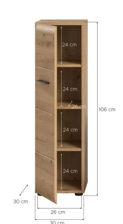 Stauraumelement Ice Artisan Oak Nachbildung B/H/T: ca. 30x106x30 cm