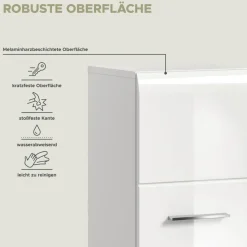 Stauraumelement Ice weiß weiß Hochglanz B/H/T: ca. 30x106x30 cm