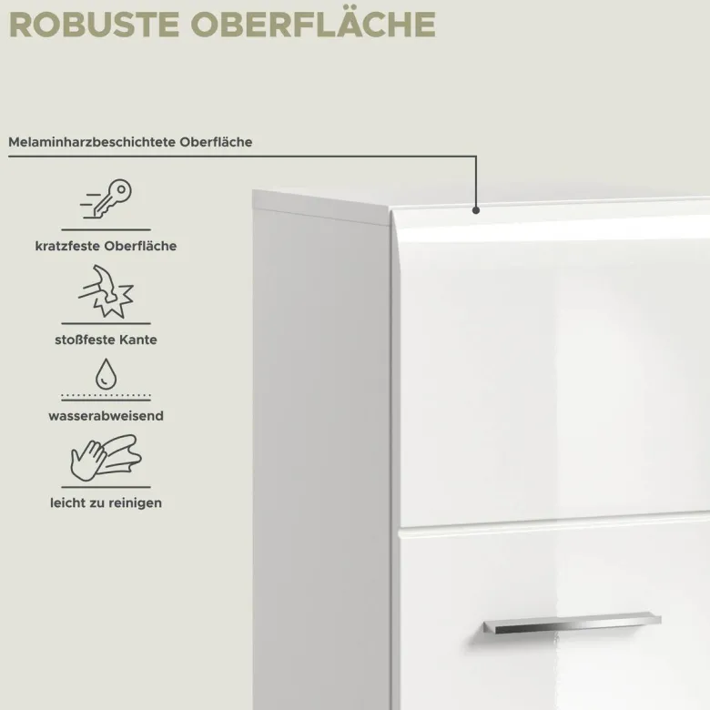 Stauraumelement Ice weiß weiß Hochglanz B/H/T: ca. 30x106x30 cm