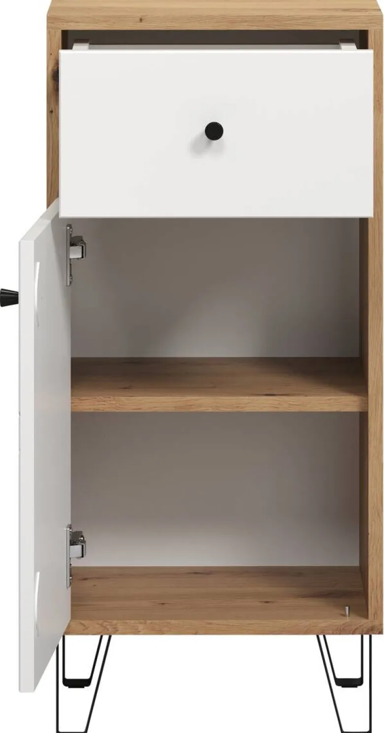 Stauraumelement Touch Eiche Artisan Nachbildung weiß matt B/H/T: ca. 36x79x29 cm