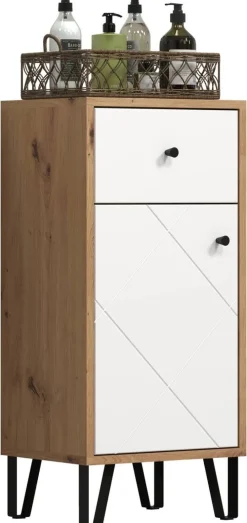 Stauraumelement Touch Eiche Artisan Nachbildung weiß matt B/H/T: ca. 36x79x29 cm