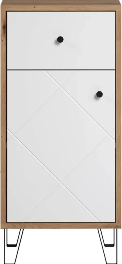 Stauraumelement Touch Eiche Artisan Nachbildung weiß matt B/H/T: ca. 36x79x29 cm