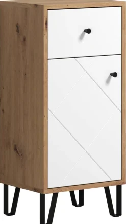 Stauraumelement Touch Eiche Artisan Nachbildung weiß matt B/H/T: ca. 36x79x29 cm