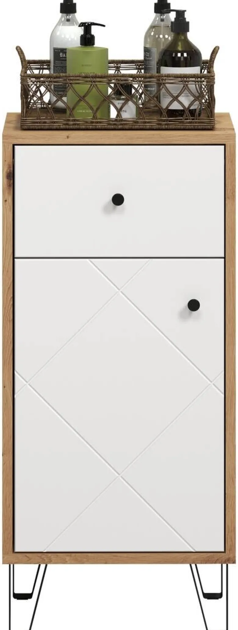 Stauraumelement Touch Eiche Artisan Nachbildung weiß matt B/H/T: ca. 36x79x29 cm