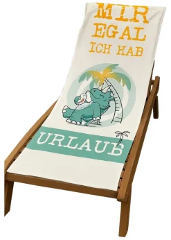 Strandtuch beige Polyester B/L: ca. 75x190 cm