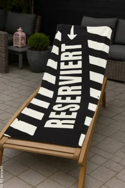 Strandtuch schwarz Polyester B/L: ca. 75x190 cm