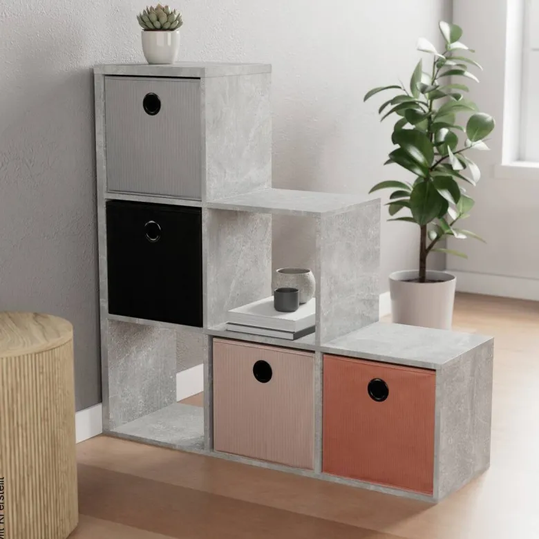 Stufenregal Max Step Beton Optik B/H/T: ca. 106x107x33 cm